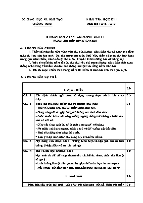 Đáp án đề kiểm tra học kỳ I môn Ngữ văn Lớp 11 - Năm học 2018-2019 - Sở giáo dục và đào tạo Quảng Nam